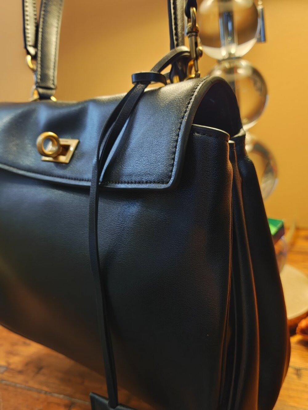 Balenciaga Women's Rodeo HandBag in Black,Smooth Calfskin Aged-Gold Hardware - Picture 8 of 16